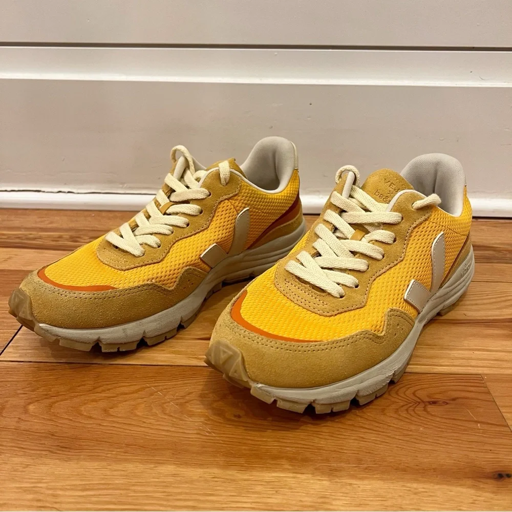 Veja X Ba&sh Shoes Womens 8.5 Yellow Alveomesh Ouro Pierre Athletic Sneakers